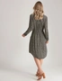 Millers 3/4 Sleeve Zip Detail Rayon Midi Dress, hi-res