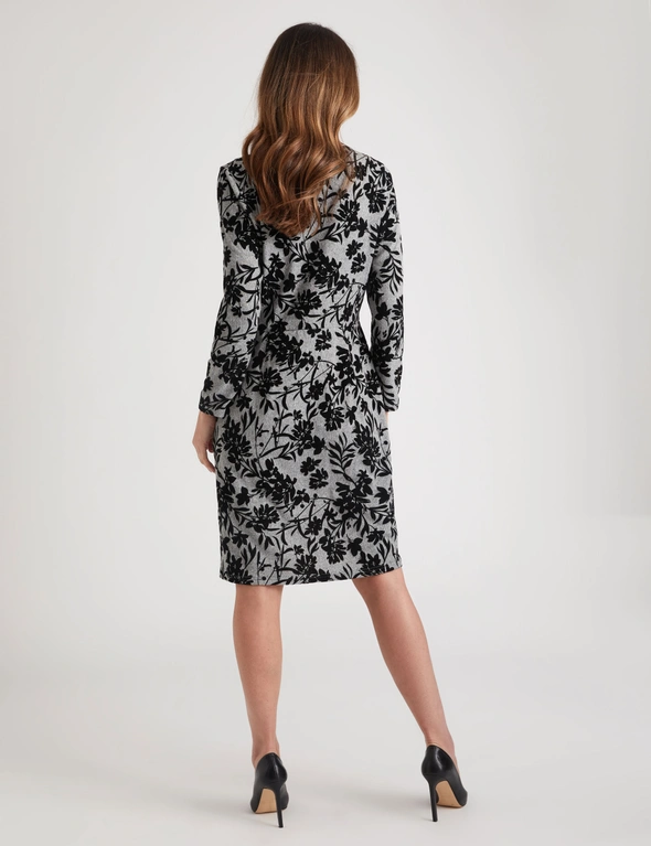 Millers Knee Length Flocked Printed Dress, hi-res image number null