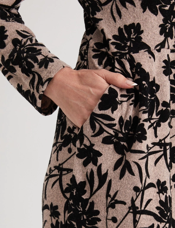 Millers Knee Length Flocked Printed Dress, hi-res image number null