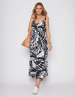 Millers Sleeveless Tiered Maxi Dress with Tie Shoulders