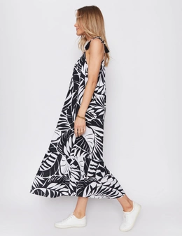 Millers Sleeveless Tiered Maxi Dress with Tie Shoulders