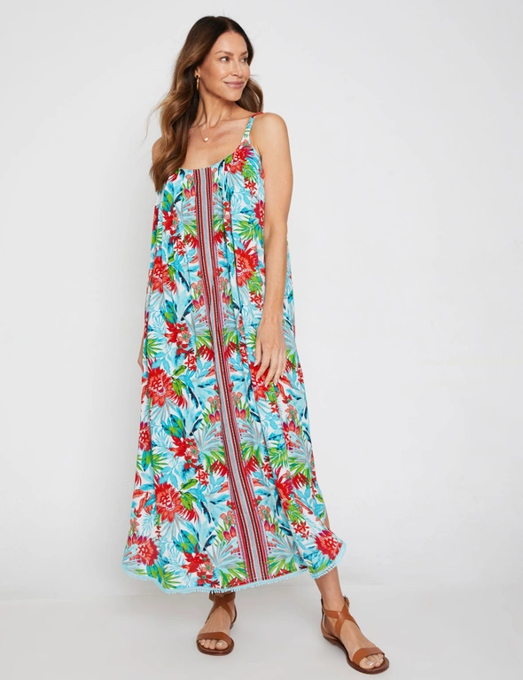 Millers Sleeveless Maxi Dress with Lace Trim at Hem, hi-res image number null