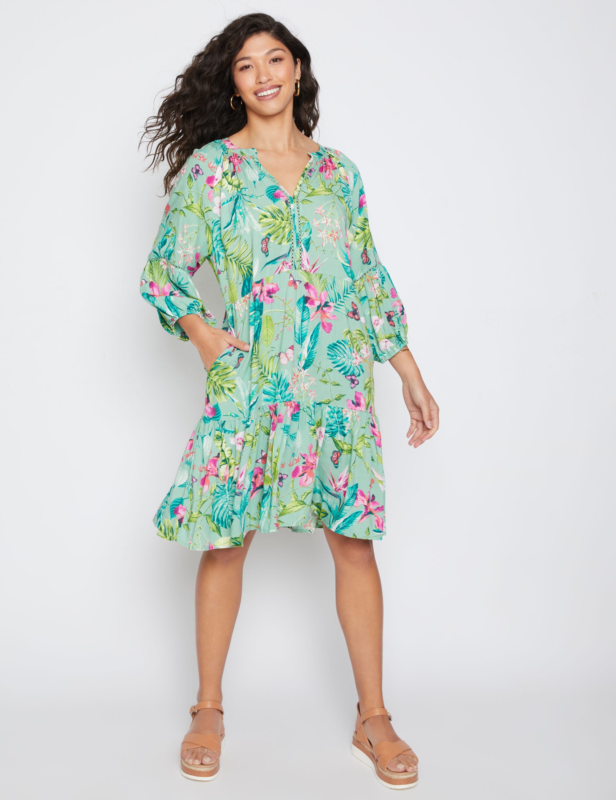 Millers Tiered Knee Length Dress | EziBuy Australia