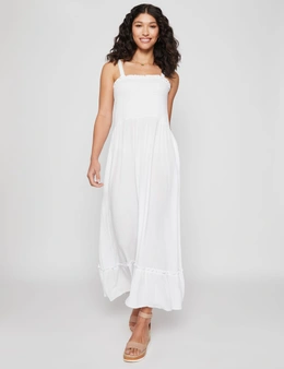 Millers Crinkle Maxi Dress with Bust Shirring & Tie Shoulders