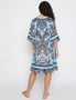 Millers Border Print Knee Length Rayon Dress with Flare Sleeve & Heatseal, hi-res