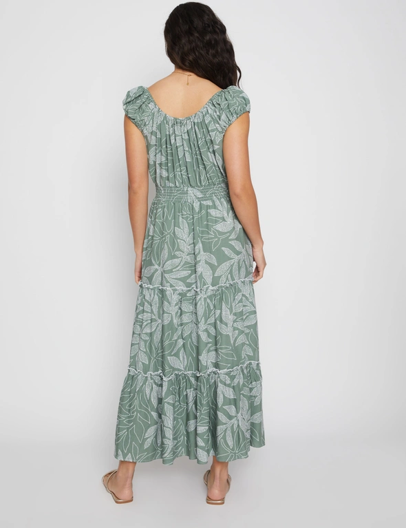 Millers Printed Rayon Maxi Dress with Shirred Waist | EziBuy Australia