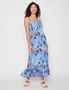 Millers Knee Length Printed Rayon Dress with Bust Shirring, hi-res