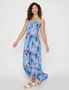 Millers Knee Length Printed Rayon Dress with Bust Shirring, hi-res