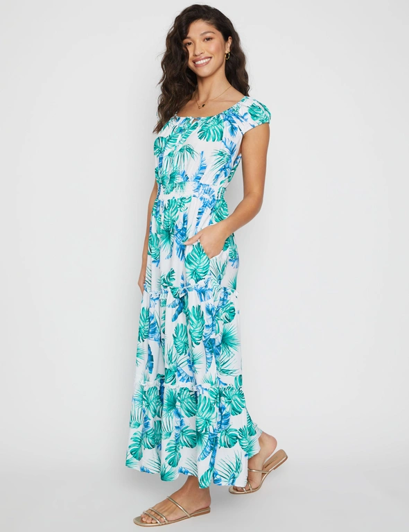 Millers Printed Rayon Maxi Dress with Shirred Waist, hi-res image number null
