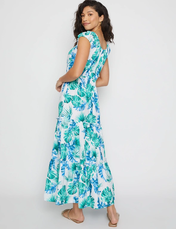 Millers Printed Rayon Maxi Dress with Shirred Waist | EziBuy Australia