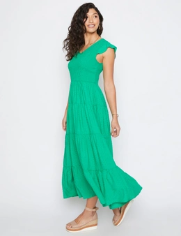 Millers Rayon Dobby Maxi Dress with Bust Shirring
