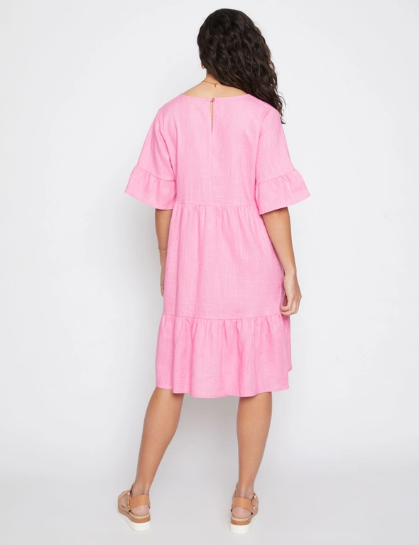 Millers Linen Blend Midi Dress with Flare Sleeve, hi-res image number null