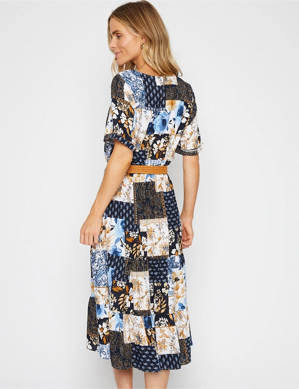 Millers Printed Midi Dress with Belt, hi-res image number null