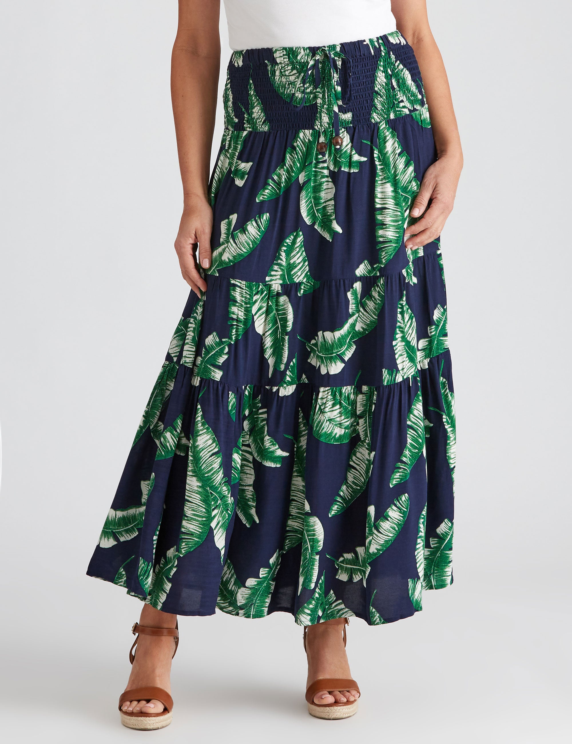 MILLERS TIERED RAYON MAXI SKIRT | Crossroads