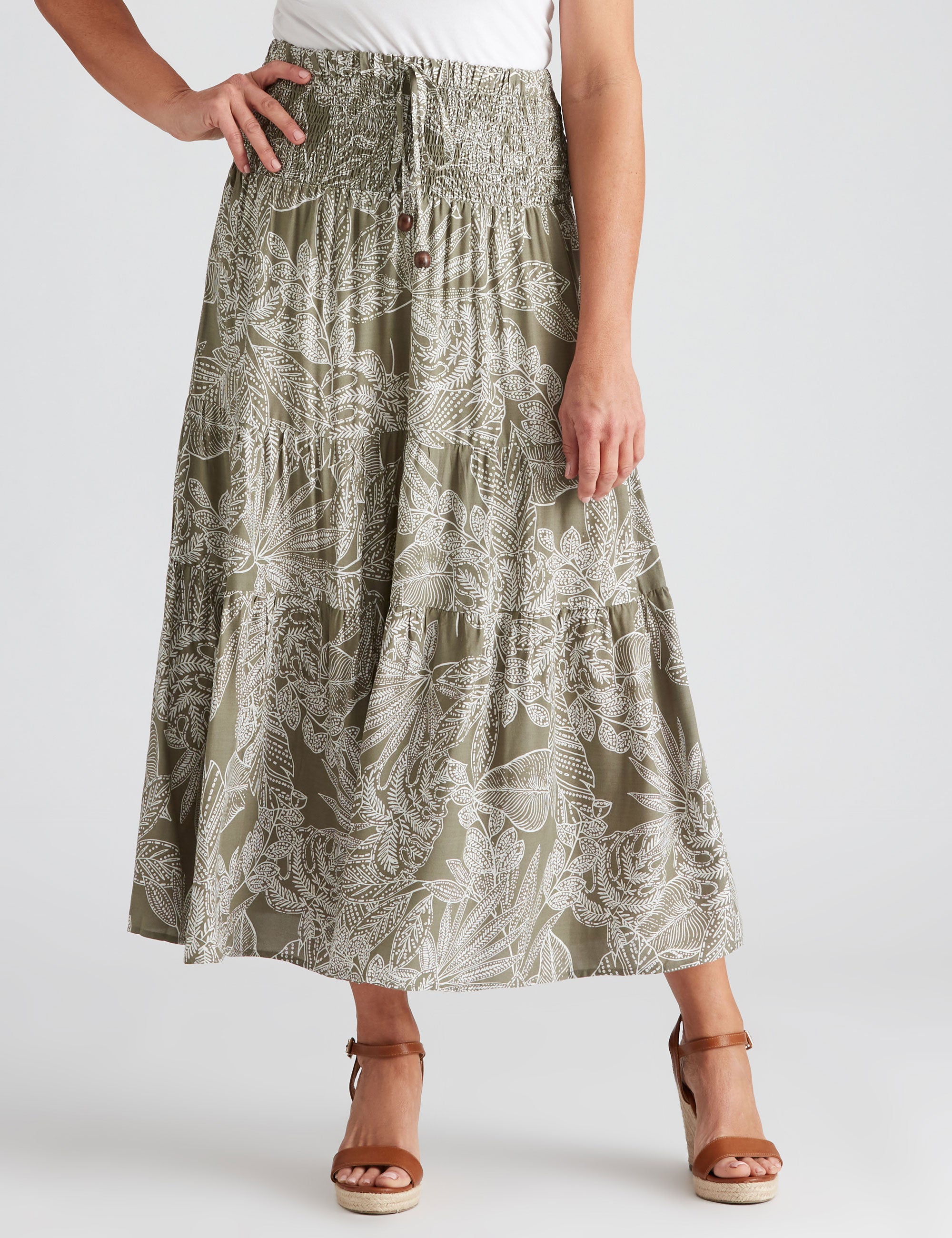 Millers Tiered Maxi Rayon Skirt | Noni B