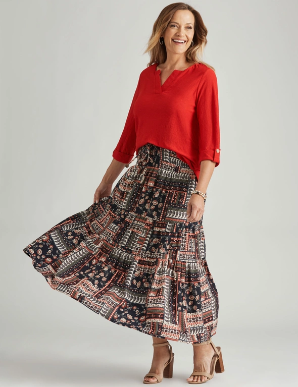 Millers Tiered Maxi Rayon Skirt, hi-res image number null