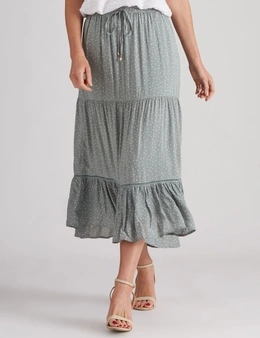 Millers Tiered Midi Skirt with Trim Inserts