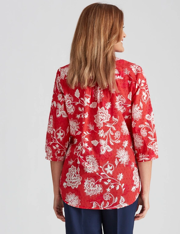 Millers Cotton Dobby Printed Blouse, hi-res image number null