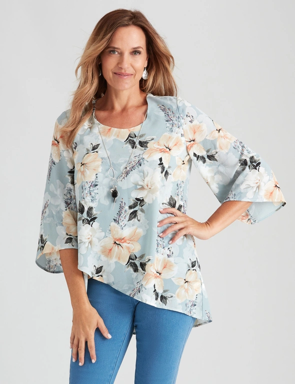 Millers 2for Blouse With Necklace and Layered Hem, hi-res image number null