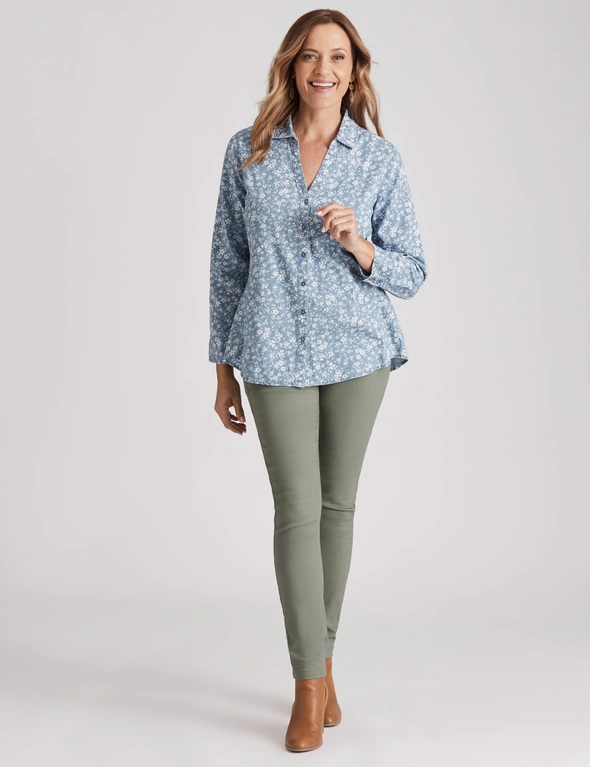Millers Long Sleeve Printed Cotton Chambray Shirt | Crossroads