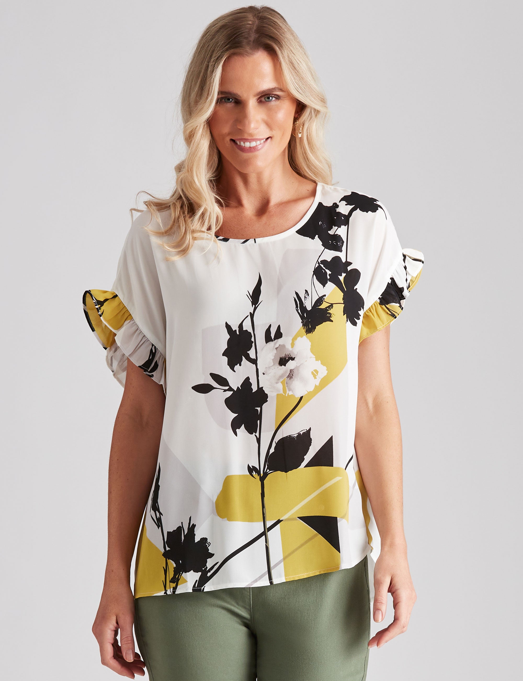 Millers Extended Frill Sleeve Georgette Blouse | Millers