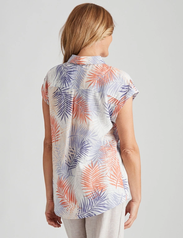 Millers Extended Sleeve Linen Blend Print Shirt, hi-res image number null