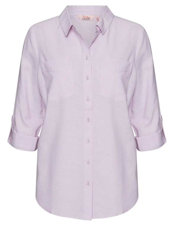Millers 3/4 Roll Sleeve Linen Blend Shirt, hi-res image number null