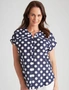 Millers Extended Sleeve Notch Front Cotton Top, hi-res