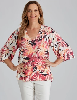 Millers 3/4 Flare Sleeve Tropical Blouse