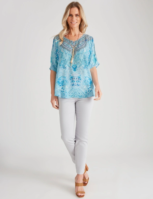 Millers 3/4 Sleeve Placement Sparkle Blouse, hi-res image number null