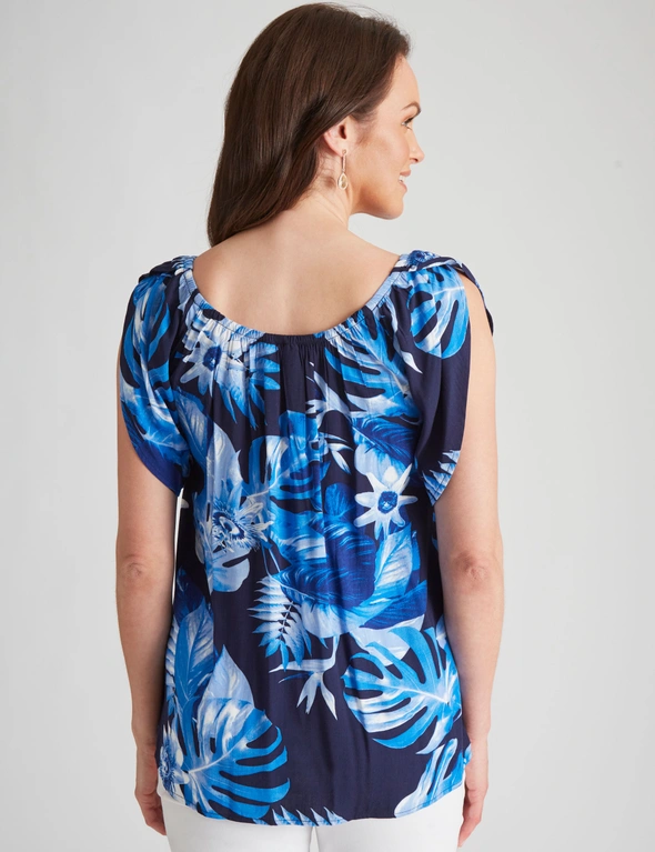 Millers Extended Sleeve Gathered Neck Print  Top, hi-res image number null
