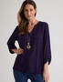 3/4 SLEEVE TEXTURED SPECIAL BLOUSE, hi-res
