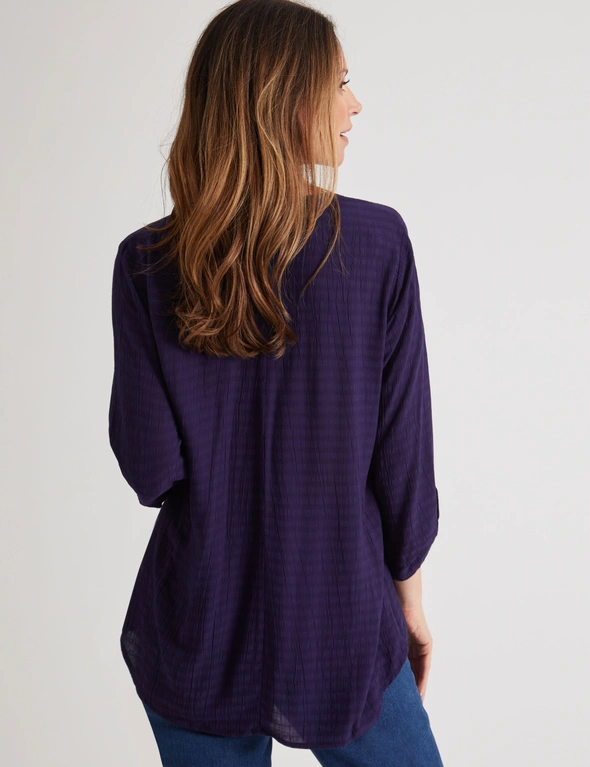 3/4 SLEEVE TEXTURED SPECIAL BLOUSE, hi-res image number null