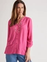 3/4 SLEEVE TEXTURED SPECIAL BLOUSE, hi-res