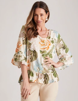 Millers 3/4 Sleeve Frill Trim Blouse