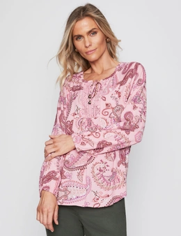 Millers Long Sleeve Lace Trim Blouse