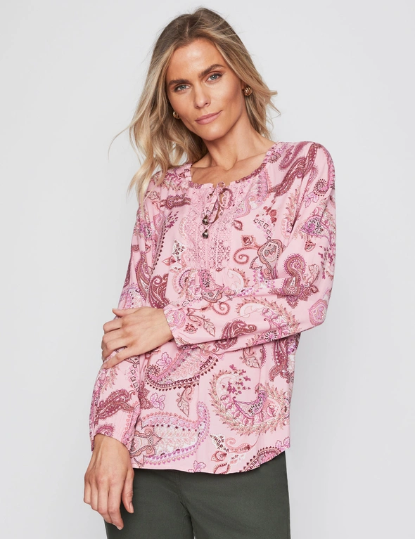 Millers Long Sleeve Lace Trim Blouse, hi-res image number null