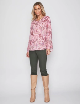 Millers Long Sleeve Lace Trim Blouse