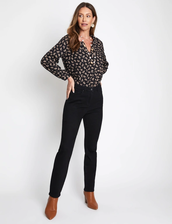 Millers Long Sleeve V Neck Rayon Blouse, hi-res image number null