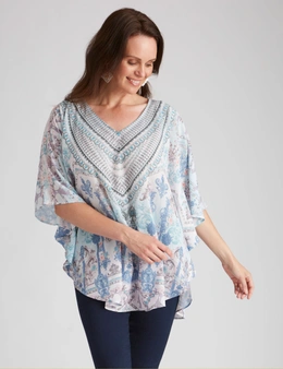 Millers Extended Sleeve Placement Wow Print Bling Kaftan