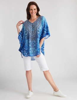 Millers Extended Sleeve Placement Wow Print Bling Kaftan