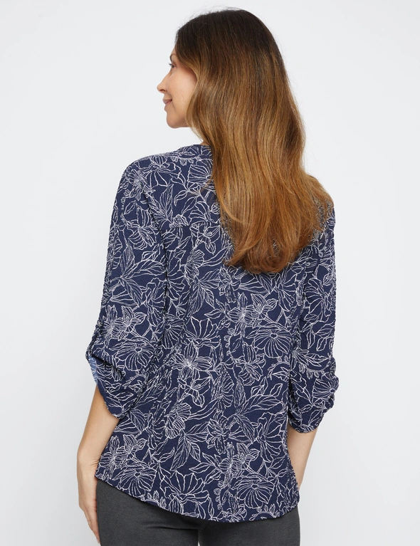 Millers 3/4 Tab Sleeve Bubble Texture Print Blouse, hi-res image number null
