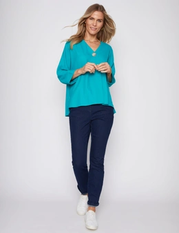 Millers 3/4 Sleeve One Button Blouse
