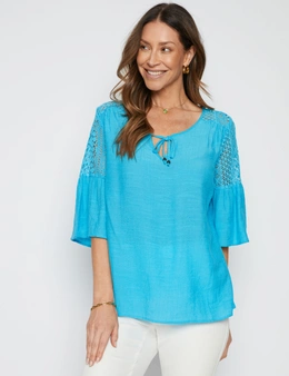 Millers Elbow Sleeve Lace Insert Blouse