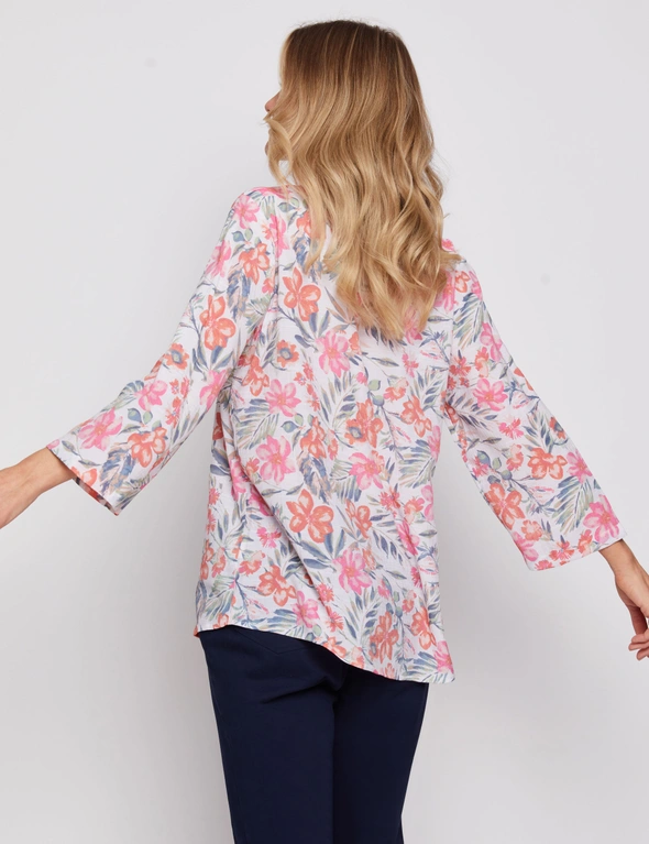 Millers 3/4 Sleeve Button Through Print Blouse, hi-res image number null