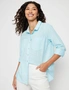 3/4 Roll Sleeve Linen Blend Shirt, hi-res
