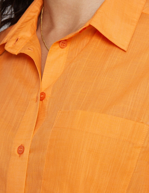 Millers 3/4 Roll Sleeve Cotton Slub Shirt, hi-res image number null