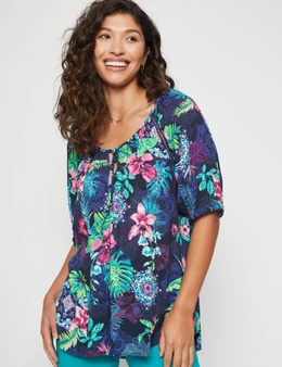 Millers Elbow Sleeve Tropical Blouse