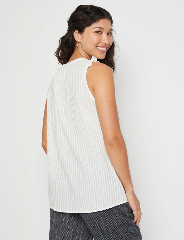 Millers Sleeveless Textured Cotton Tank, hi-res image number null