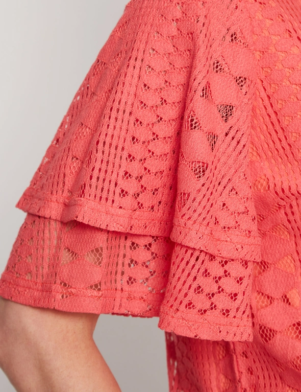Millers Elbow Sleeve Crochet Top, hi-res image number null